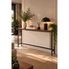 HADİD METAL DİZAYN Petek Önü Dresuar 120X90X25 cm | Ahşap Mdf Tablalı Metal Konsol | Antre Koridor Sehpası