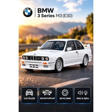 L'edoren 1988 Bmw E30 M3 1/24 Ölçek Açılan Kapılar Beyaz Diecast Model Araba