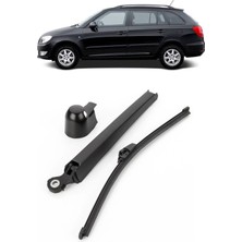 CME PARTS Skoda Fabia 2 Combi (Station Wagon) 2007-2014 Uyumlu Arka Cam Silecek Kolu ve Süpürgesi Kapak Takım 1T0955707C