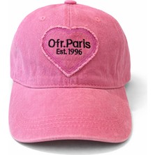 Feemels Ofr. Paris Yazılı Eskitme Nakışlı Vintage Görünümlü Kot Şapka - Unisex Günlük Baseball Cap