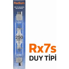Radium 250W Metal Halide Halojen Ampul RX7S Duy