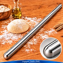 Alet Çantam 80CM Çelik Oklava 304 Kalite Paslanmaz Çelik Krom Metal Hamur Börek Baklava Yufka Açma Oklavası