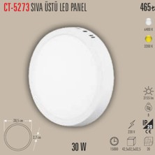 Cata CT-5273 SIVA ÜSTÜ LED PANEL 1adet - 30 W - Günışığı