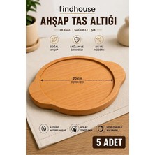 5 Adet Doğal Ahşap Sunum Altlık Tava , Kase , Sahan , Tas Kahvaltı Altlığı Nihale 20CM Mutfak , Sofra , Cafe , Restaurant , Otel Için