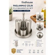 304 Paslanmaz Çelik Baharatlık Seti Çeyizlik , Ev , Cafe , Restaurant , Otel Için