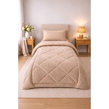 Omikra Wellsoft Tek Kişilik Düz Renk Yorgan Seti, 155 × 215 Cm, 2 Parça