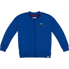BeetleBeez Çocuk Fermuarlı Nakışlı Sweatshirt - Mavi