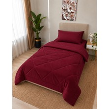 Omikra Wellsoft Tek Kişilik Düz Renk Yorgan Seti, 155 × 215 Cm, 2 Parça
