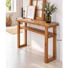 Hyk Atölye Ahşap Dresuar 100X30X85 cm – Alt Raflı Dekoratif Dresuar