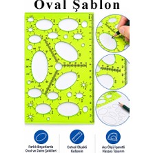 Artlantis Oval Şablon Orta Boy Cetvelli 1 Adet Rio 17 cm Cetvelli Teknik Çizim Oval Cetveli Okul Mühendis Mimar