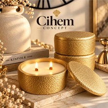 Cihem Concept Gold Kapaklı Mum Vanilyalı Mum Kasesi