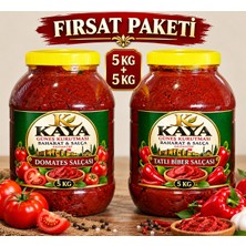 Kaya Baharat&Salça Antep Güneş Kurutması 5kg Domates 5kg Tatlı Biber Salçası Fırsat Paket