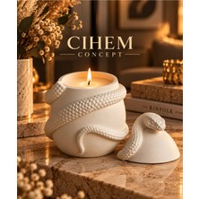 Cihem Concept Yılan Figürlü Kapaklı Vanilyalı Mum