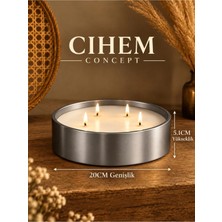 Cihem Concept Dev Boy Krom Renk Vanilyalı Mum Kasesi