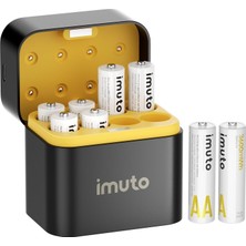 Happy Trend Şarj Edilebilir Piller, 3600MWH Aa Lityum Pil 8'li Paket, Akıllı Led'li 8 Yuvalı 3h Hızlı Şarj Saklama Kutusu, 1600+ Döngü, Akıllı Kilit, Xbox, Blink Kamera Için
