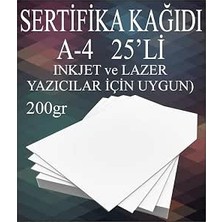 Happy Trend Sertifika Kağıdı Kalın 25 Adet Gramajlı Fotokopi Kağıdı 200 gr Tüm Yazıcılara Uyumlu 21X29.7 cm Kalın Baskı Kağıdı