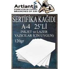 Happy Trend Sertifika Kağıdı Kalın 25 Adet Gramajlı Fotokopi Kağıdı 120 gr Tüm Yazıcılara Uyumlu 21X29.7 cm Kalın Baskı Kağıdı