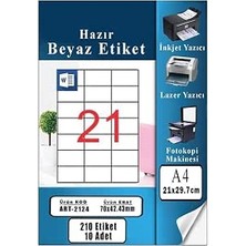 Happy Trend Hazır Etiket 70X42 mm 10 Sayfa 1 Paket 21 Li Kendinden Yapışkanlı Fotokopi Lazer Inkjet Kağıdı Yazıcılar Için Uyumlu