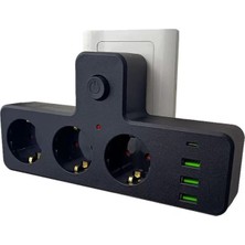 Happy Trend Akım ve Termal Korumalı Priz – 3x Usb-A + 1x Usb-C Pd 20W Hızlı Şarj, Çoklu Cihaz Uyumlu