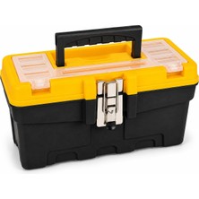 Happy Trend Home 13 Inç Metal Kilitli Takım Çantası, Organizerli Alet Takım Sandığı, Tornavida Pense El Aleti Kutusu, Kapak Üstü Bölmeli Taşıma Çantası, Tamirci Hırdavat Organizeri (13")