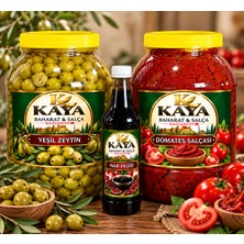 Kaya Baharat&Salça Fırsat Paketi – Antep El Yapımı Yeşil Zeytin, Güneş Kurutması Domates Salçası 5 kg ve El Yapımı Nar Ekşisi