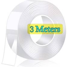 Happy Trend Güçlü Yüksek Mukavemetli Nano Teknolojili Çift Taraflı Doku Şeffaf 3 mt Bant