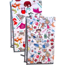 Happy Trend Zoo Family Ikili Ekonomik Set Sıvı Geçirmez Alt Açma Örtüsü Bebek Bakım Örtüsü 65X80CM Büyük Boy Polyester