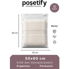 Poşetify Fermuarlı Organizer 50X60 cm | 10 Adet | Buzlu Şeffaf Hurç, Nevresim ve Çarşaf Saklama Torbası