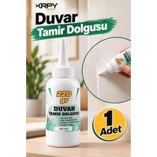 Krpy  Duvar Tamir Dolgusu Beyaz 220 gr – Çatlak, Çivi Deliği ve Duvar Prizi Boşlukları Için Suya Dayanıklı, Zımparalanabilir, Boyanabilir Iç ve Dış Mekan Duvar Onarım Dolgusu