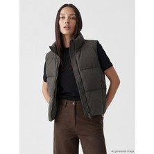 LC Waikiki Lcw Everyday Kahverengi Dik Yaka Kadın Şişme Yelek