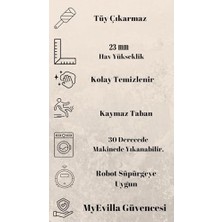 Mabelme Store Prime My Evilla Dekoratif Bubble Uzun Tüylü Yumuşak Peluş Kaymaz Yıkanabilir Salon Koridor Halı Yolluk 80 x 150