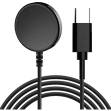 Str Store Samsung Galaxy Watch 7/6/5 Pro/4/3 Için Yedek Şarj Kablosu 100 cm Uzunluk Güçlü Manyetik Bağlantı Stabil Tutuşlu Deformasyona Karşı Dayanıklı Type-C Samsung Watch 7 Şarj Aleti Kablosu (Siyah)