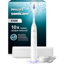 Happy Trend Sonicare 6100 Şarjlı Diş Fırçası, 21 Gün Şarj, 10 Kat Plak Temizliği, Işıklı Basınç Sensörü, Ektra Nazik, 6 Mod, Seyahat Kabı, Beyaz, HX7400/06