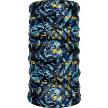 Happy Trend Dijital Desing Seamless +Uv Mavi Renkli Desenli Boyunluk Bandana Buff Saç Bandı Maske Balaklava Toka