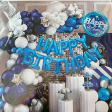 Happy Trend Doğum Günü Balon Süsleme Seti, Happy Birthday Folyo Yazı Balonu, 50'li Balon Zinciri Dekorasyon Kiti, Parti Süsleri