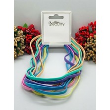 Happy Trend 12'li Saç Bandı Çok Renkli Elastik Sporcu Bandı Lastik Bandana Çok Renkli Tek Ebat