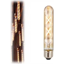 Mabelme Store Prime LED Ampul, E27, 4W, 2500K Sarı Işık, Cam, 18,5 Cm, Rustik Ampul Lambam Renk Çubuk Cam Retro Filament Tüp Ampul (1)