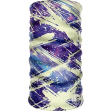 Happy Trend Dijital Desing Seamless +Uv Mavi Renkli Desenli Boyunluk Bandana Buff Saç Bandı Maske Balaklava Toka