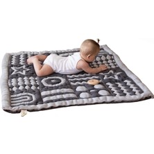 Happy Trend Yumuşak Organik Pamuk Emekleme Battaniyesi - Gots Sertifikalı, 101,6 x 101,6 cm Montessori Tasarım, Motor Beceri Geliştirme Için, Tersine Çevrilebilir, Gevşek Iplik Yok - Yıkanabilir ve