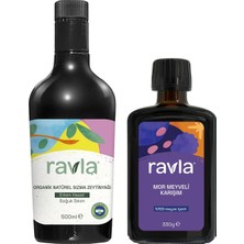 Happy Trend Ürün - Ravla Mor Meyveli Karışım - 330G / Organik Zeytinyağı - Bebek Çocuk Yüksek Polifenol 500ML