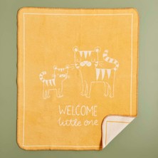 Happy Trend Maıson Tiger Hayvan Baskılı%60 Pamuk%33 Akrilik%7 Polyester Bebek Battaniye, Hardal, Bebek (100X120 Cm)