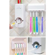 Mabelme Store Prime Diş Macunu Sıkacağı ve 5'li Diş Fırçalığı Macun Sıkıcı Diş Fırçası Tutucu