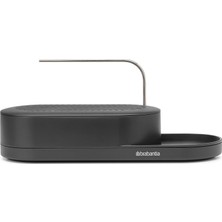 Happy Trend - Sinkstyle Sünger ve Bulaşık Fırçası Için Kompakt Tasarımlı Lavabo Düzenleyici - Hava Sirkülasyonu Için Havalandırma Delikleri, Silikon Astarlı Kaymaz Damlama Kasesi - Mineral Infinite Gri