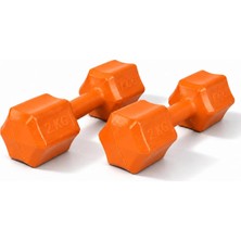 Happy Trend 2 kg Dambıl Seti 2 kg x 2 Toplam 4 kg Ağırlık Turuncu