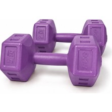 Happy Trend 5 kg Dambıl Seti 5 kg x 2 Adet Toplam 10 kg Ağırlık Seti Mor