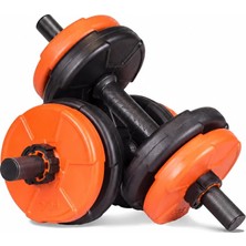 Happy Trend 16 kg Dambıl Seti Turuncu-Siyah 6 In 1 Fitness Set