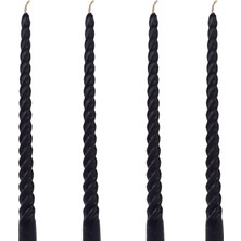 Happy Trend 27.5cm) Balmumu Mum Konik Burgulu Balmumu Şamdan Mumu Doğal Petek Balmumu Mum Dekoratif Kırılmaz Akmaz Mum Bal Mumu Beeswax Candle (Siyah)