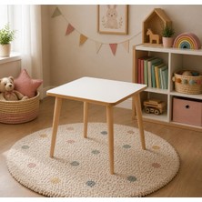 Happy Trend Çocuk Aktivite Masası Çalışma Masası, Ahşap Oyun Boyama Etkinlik Alanı, Unisex Çocuk Odası Için, 50 x 50 cm (Sadece Masa)