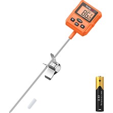Happy Trend TP511 Programlanabilir Alarmlı, Ayarlanabilir Işıklı Ekranlı ve Tencere Klipsli Dijital Şeker, Yağ ve Gıda Termometresi (25.4 cm Uzun Prob)