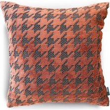 Mabelme Store Prime Yastık Kılıfı, Kazayağı Desenli, 50X50 Cm, Kızıl Desenli, Polyester Karışımı,